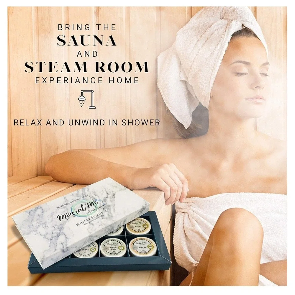 Mineral Me California‎ Shower Steamers with Essential Oils - 6 Count - NIB